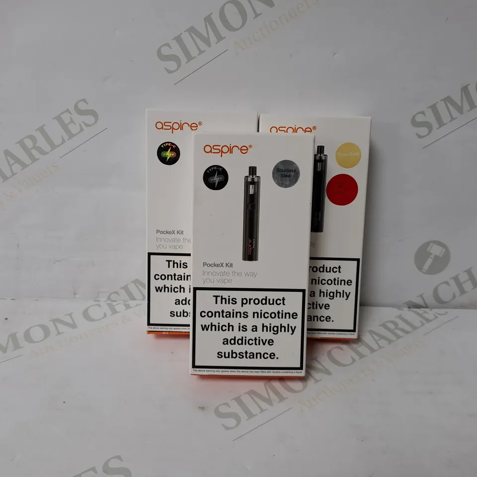 3 BOXED ASPIRE POCKEX VAPE KIT 