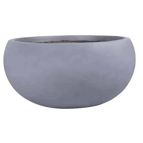 BOXED CONCRETE EFFECT BOWL PLANTER, FROSTPROOF OUTDOOR PLANT POT - GREY (1 BOX)