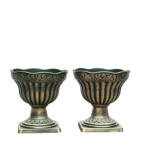 GARDEN REFLECTIONS SET OF 2 FLUTED URN PLANTERS
