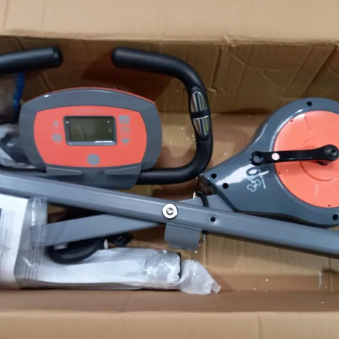 BOXED DAVINA FITNESS FOLDING MAGNETIC EXERCISE BIKE - CORAL - COLLECTION ONLY