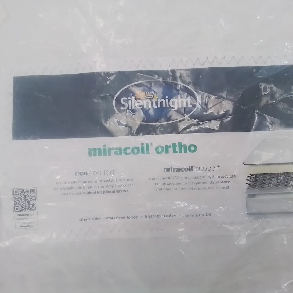 QUALITY BAGGED SILENTNIGHT MIRACOIL ORTHO DOUBLE 4'6" MATTRESS