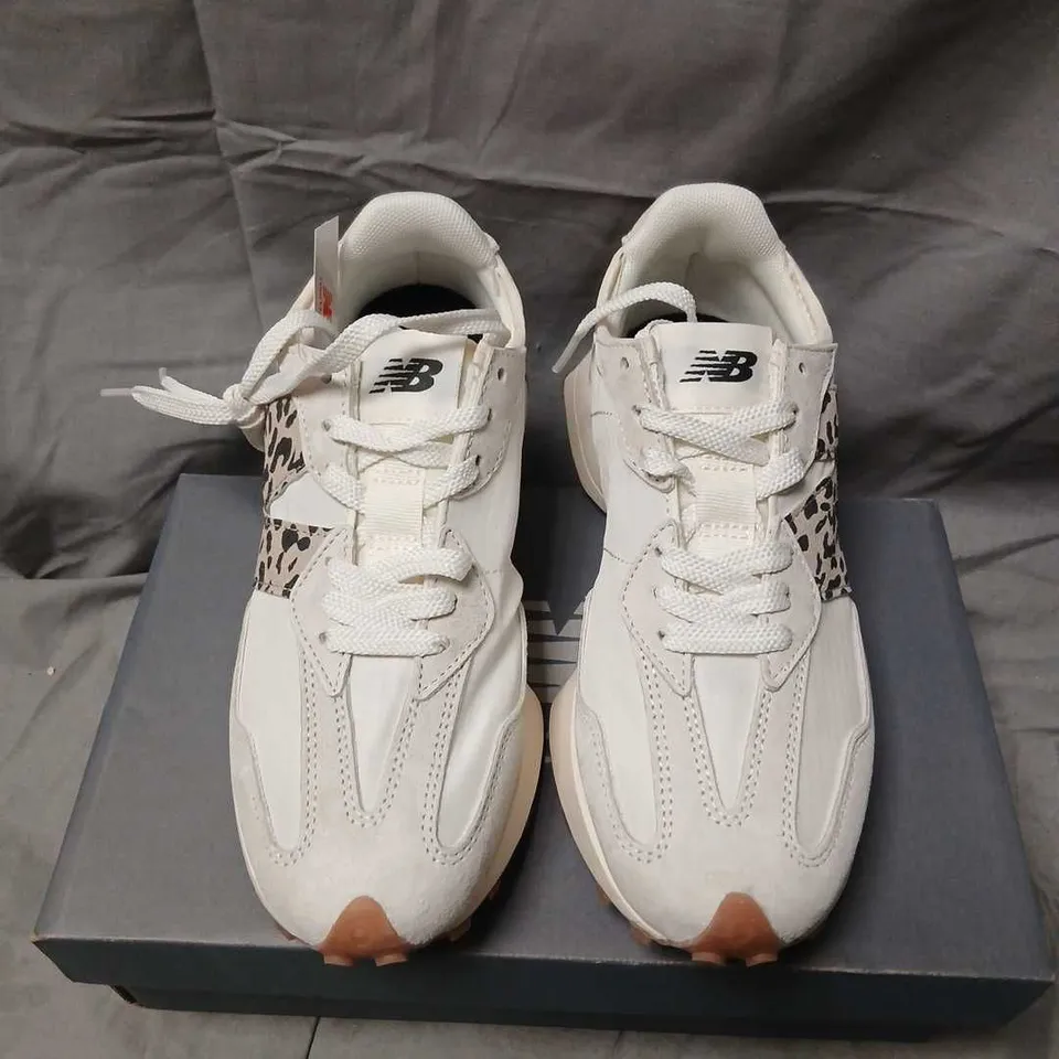 NEW BALANCE MS327ANA WOMEN'S LIFESTYLE SNEAKERS – WHITE WITH LEOPARD PANEL