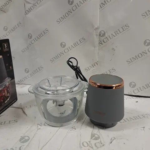 BOXED TOWER 1 LITRE GREY GLASS BOWL CHOPPER