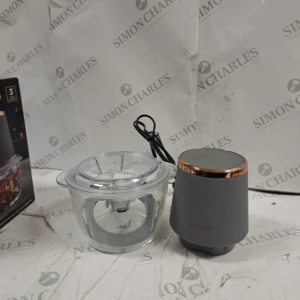 BOXED TOWER 1 LITRE GREY GLASS BOWL CHOPPER 