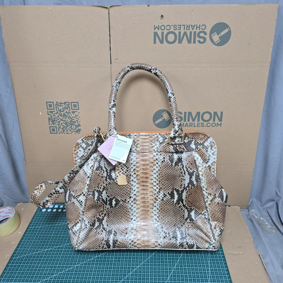LA MAREY LONDON EXOTIC LEATHER COLLECTION SNAKESKIN HANDBAG