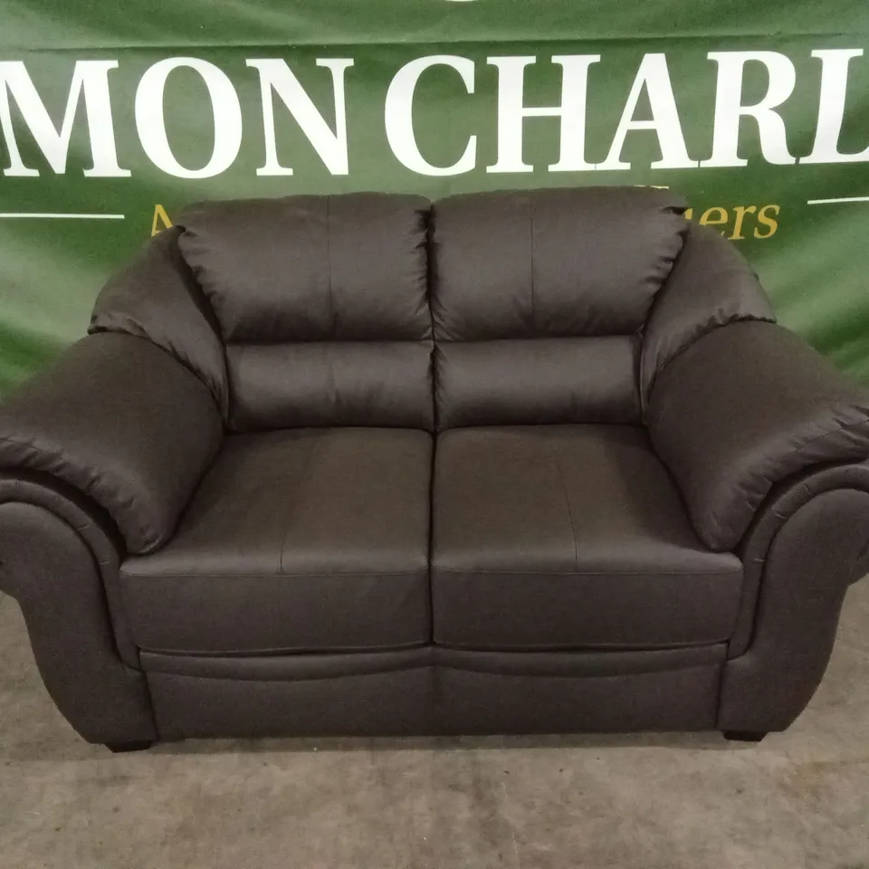 NAPLES ITALIAN LEATHER 2 SEATER SOFA - CHOCOLATE RRP £1099