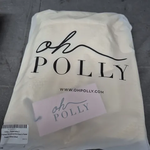 OH POLLY PASTEL YELLOW STRAPLESS STRUCTURED MINI DRESS – UK 8