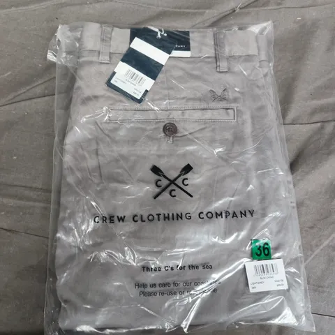 BAGGED CREW CLOTHING COMPANY SLIM CHINO IN LIGHT GREY - 36R