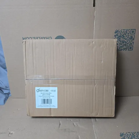 DIVCHI BLACK SHELVING UNIT 2 TIERS BOXED