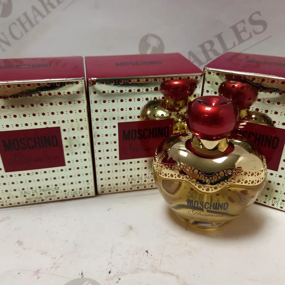 LOT OF 3 X 50ML MOSCHINO GLAMOUR EAU DE PARFUM SPRAY 