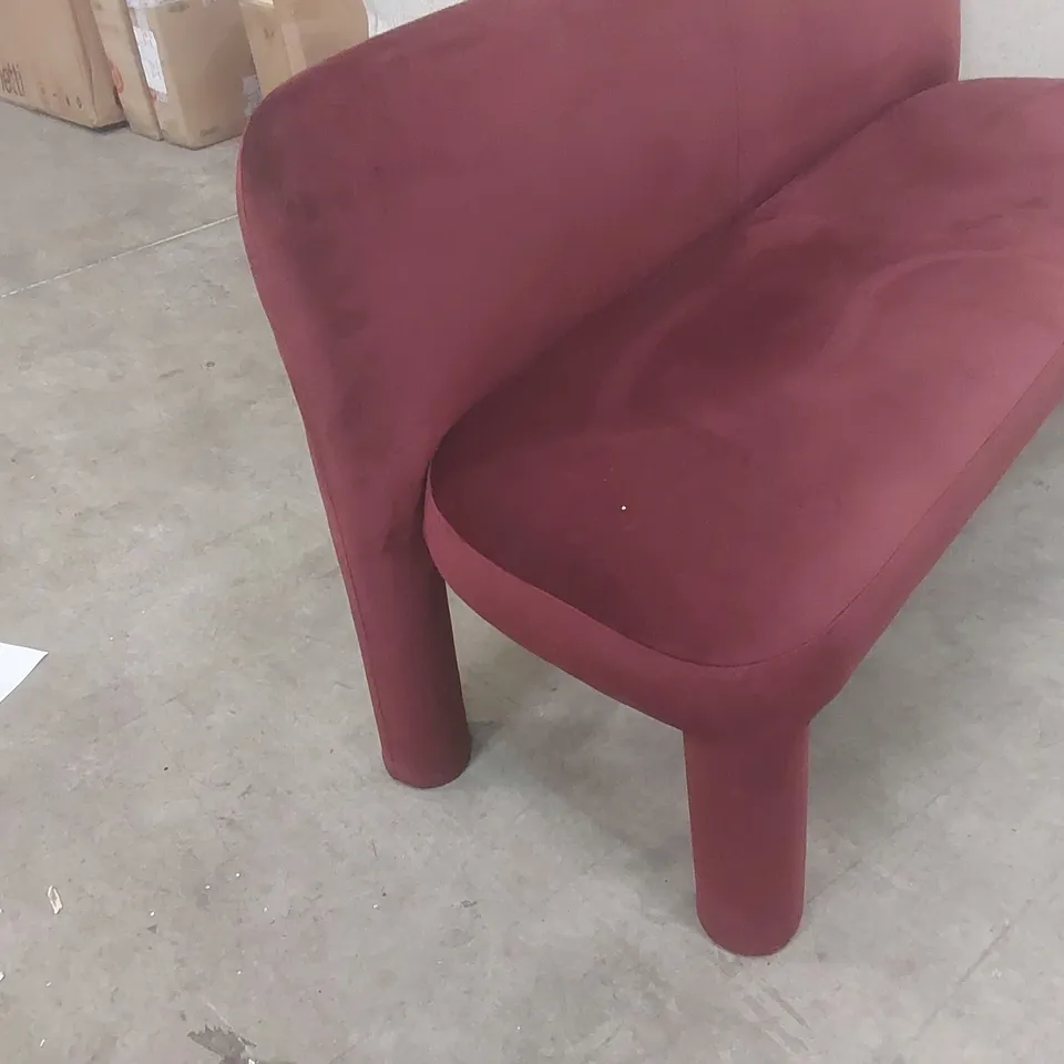 QUALITY DESIGNER MASON PLUM VELVET 3 SEATER DINING BENCH