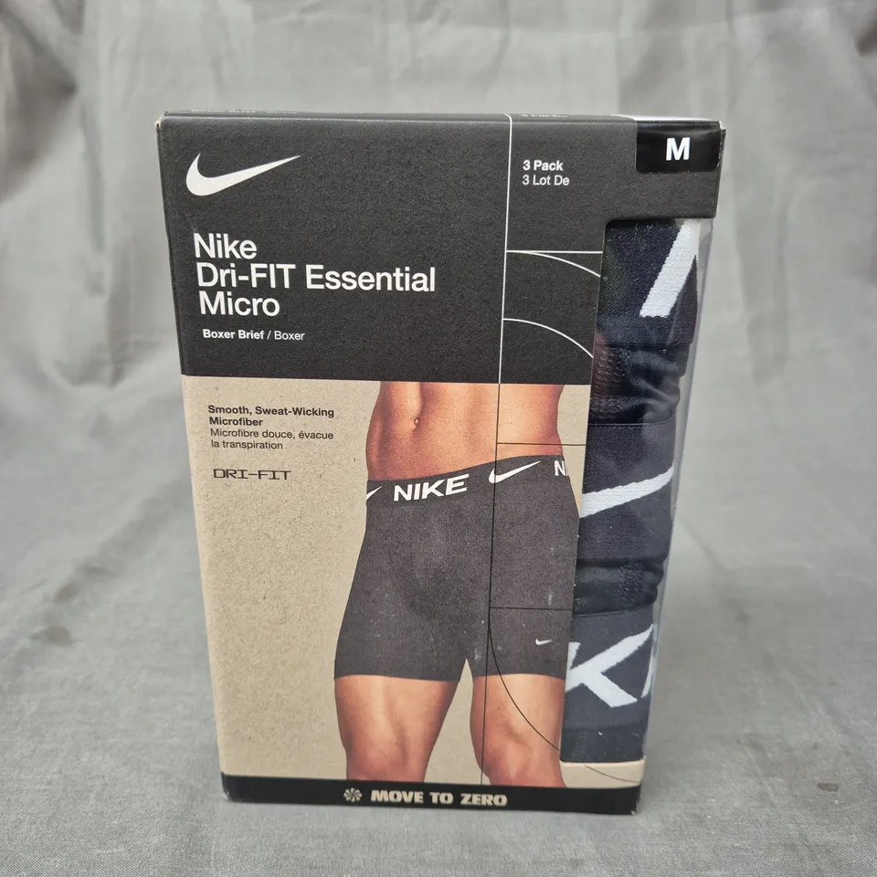 BOXED NIKE DRI-FIT ESSENTIAL MICRO BOXER BRIEFS -X3 - M