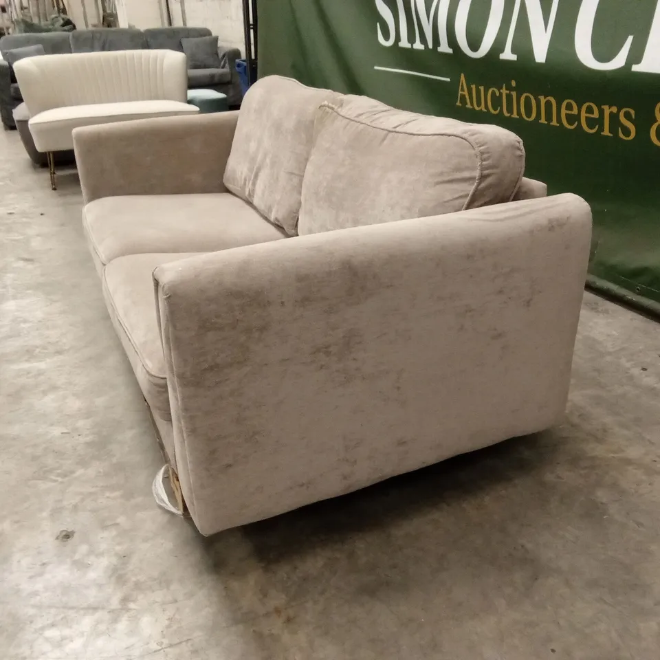 MESSINA 3 SEATER STANDARD BACK FABRIC SOFA - NATURAL RRP £649