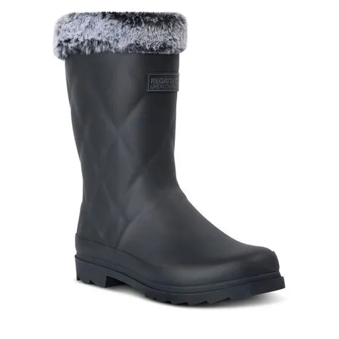 BRAND NEW REGATTA LUXLEY MID WELLY BOOTS IN BLACK - UK 3