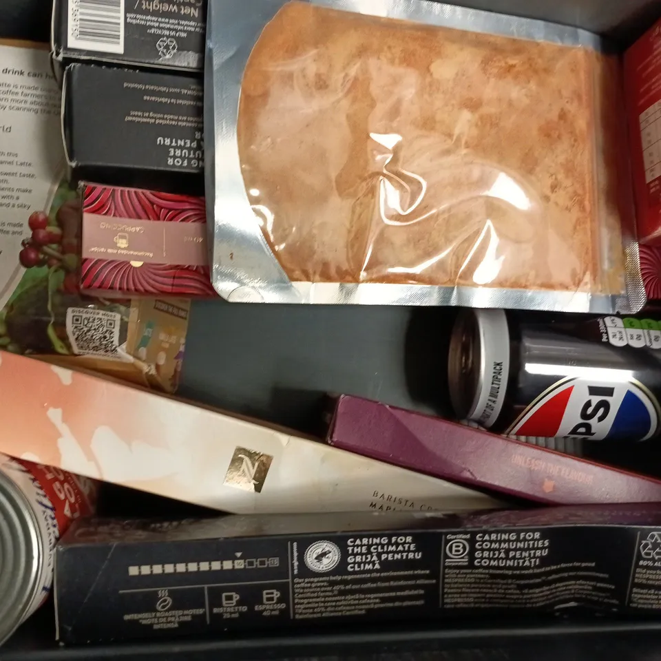 APPROXIMATELY 12 ASSORTED FOOD AND DRINK ITEMS TO INCLUDE DRIED SEAWEED, DIRTEA MATCHA, ETC