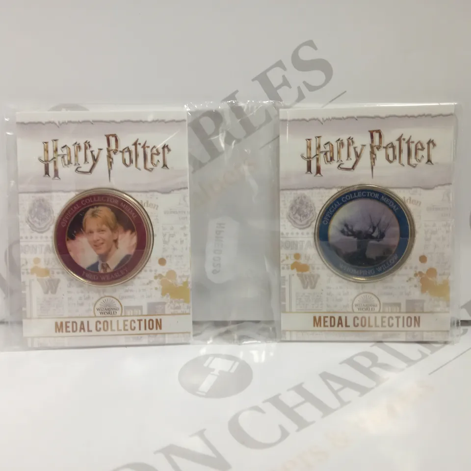 LOT TO CONTAIN 4 X ASSORTED HARRY POTTER MEDALS. DESIGNS VARY