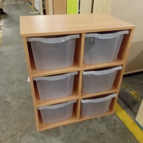 6 COMPARTMENT STORAGE UNIT WITH TUBS