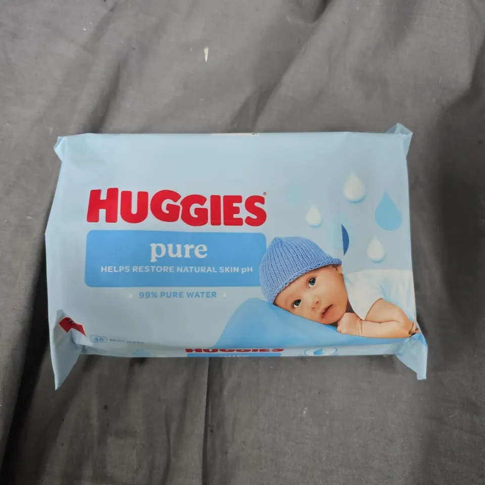 BOXED SET OF 24 HUGGIES PURE WIPES PACKETS (48 WIPES IN PACKET)