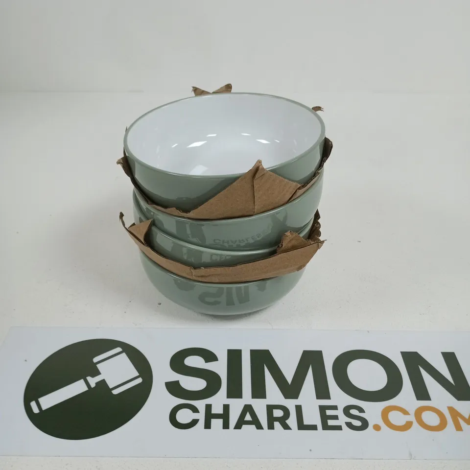 BOXED SAGE TWO TONE 12 PIECE DINNER SET
