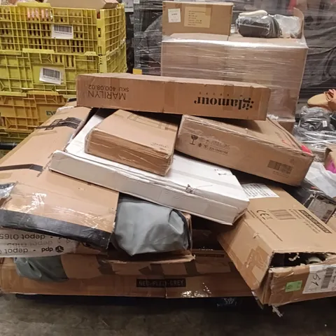 PALLET OF ASSORTED HOUSEHOLD GOODS AND PRODUCTS TO INCLUDE - PARASOL, GAZEBO, CLOTHING RAIL 