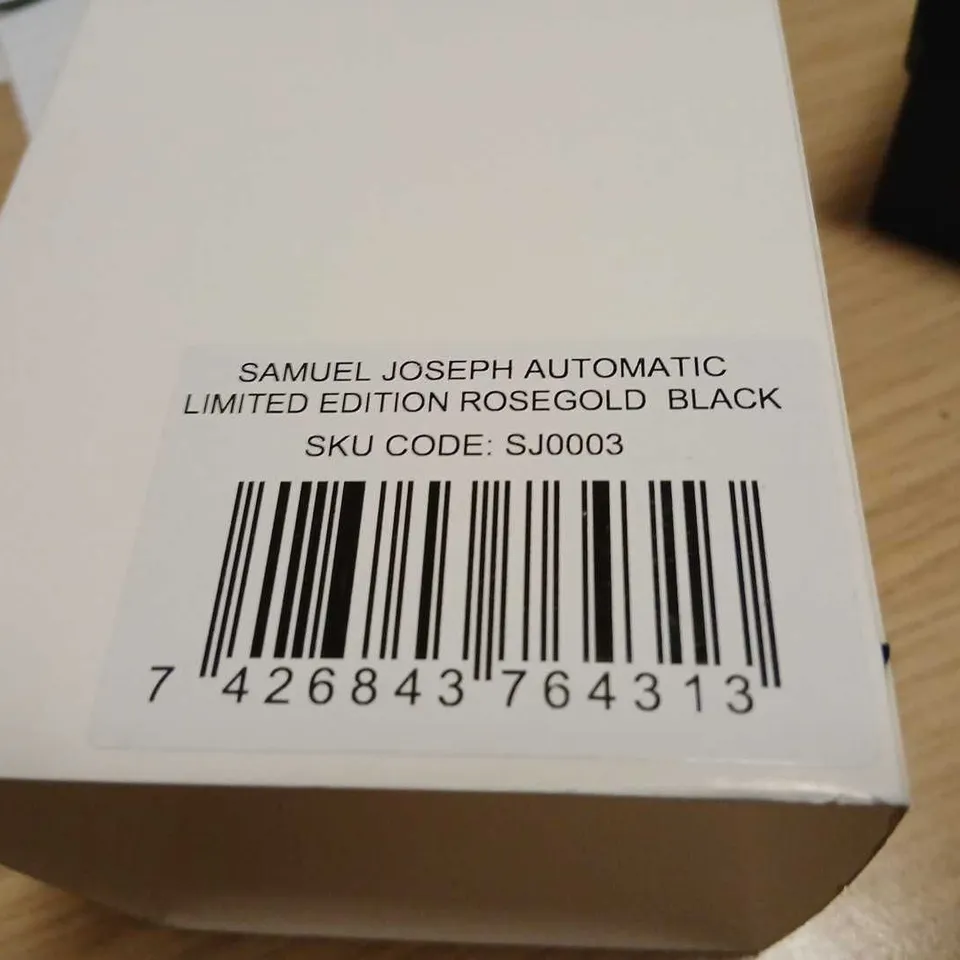 SAMUEL JOSEPH AUTOMATIC LIMITED EDITION ROSE GOLD & BLACK WATCH – SJ0003