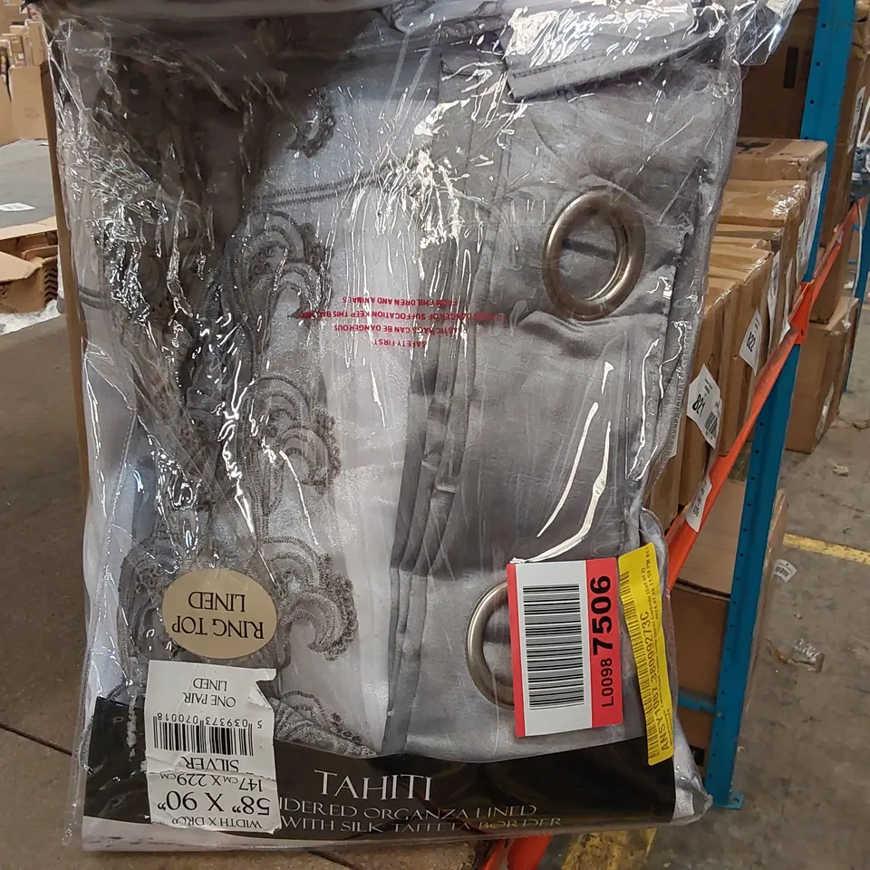 BAGGED WOODSBURGH TAHITI LINED EYELET SEMI-SHEER CURTAINS PAIR - 147 X 229CM (1 ITEM)