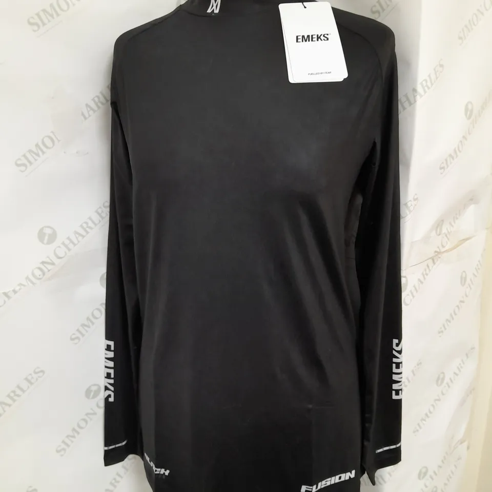 EMEKS MOTOCROSS RACEWEAR LONG SLEEVE COMPRESSION JERSEY BLACK SIZE M
