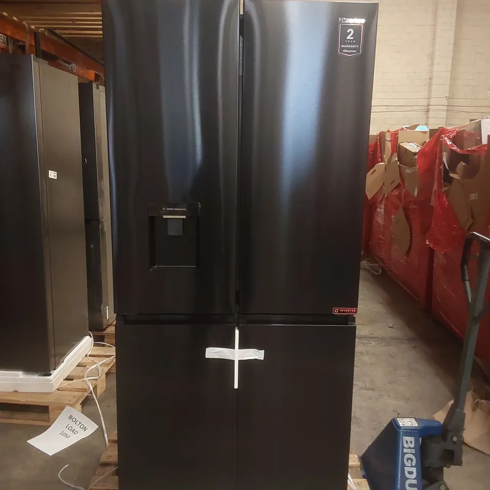 HISENSE PUREFLAT INFINITE RQ5P470SMFE WIFI CONNECTED TOTAL NO FROST MULTI-DOOR AMERICAN FRIDGE FREEZER - BLACK / STAINLESS STEEL - E RATED