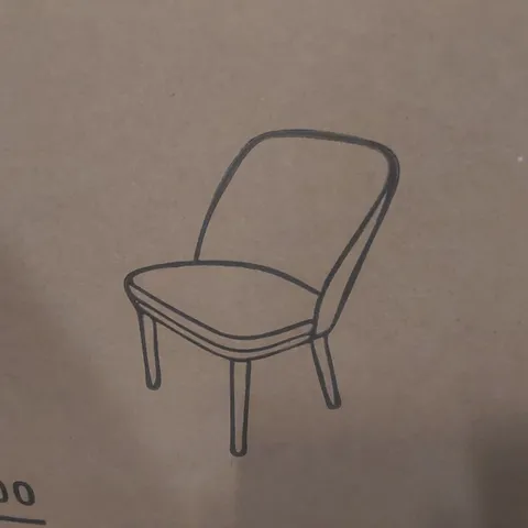 BOXED SET OF 2 DINING CHAIRS - WHITE LINEN/DARK WOOD