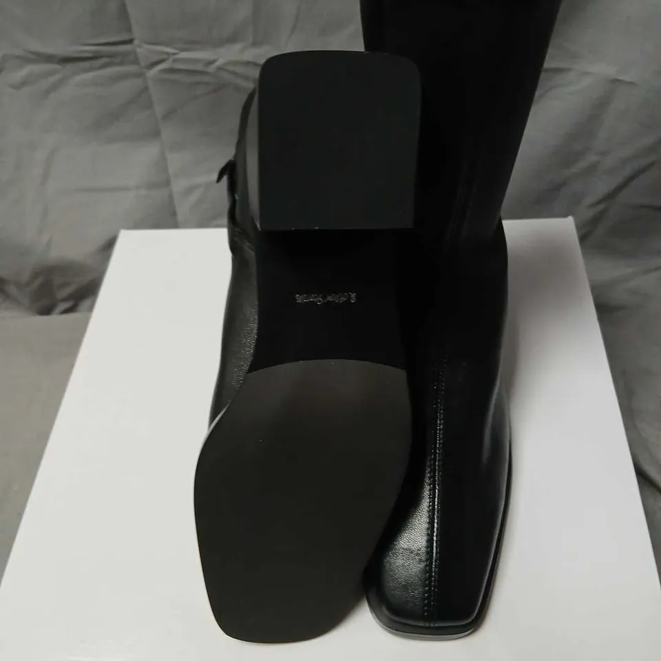 & OTHER STORIES BLACK LEATHER ANKLE BOOTS UK 3 