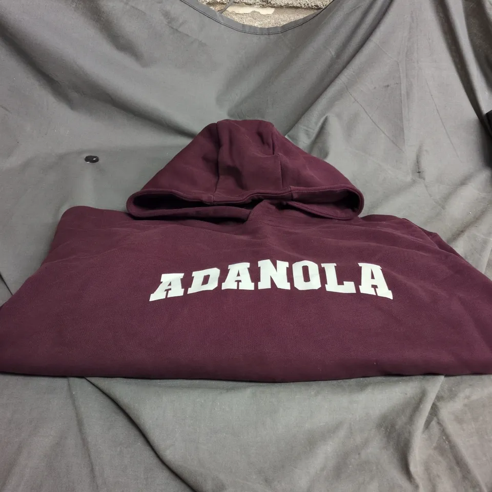ADANOLA VARSITY OVERSIZED HOODIE – DARK CHERRY / MARSHMALLOW WHITE (M)