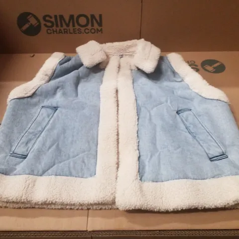 BOX CONTAINING APPROXIMATELY 6 BRAND NEW SIMPLY BE BLUE REGULAR SLEEVELESS DENIM GILETS - SIZE 18