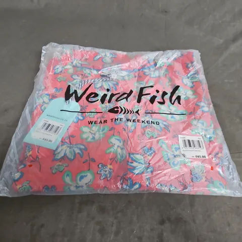 WEIRD FISH MALA ECO VISCOSE PRINTED DRESS - RED, UK 12