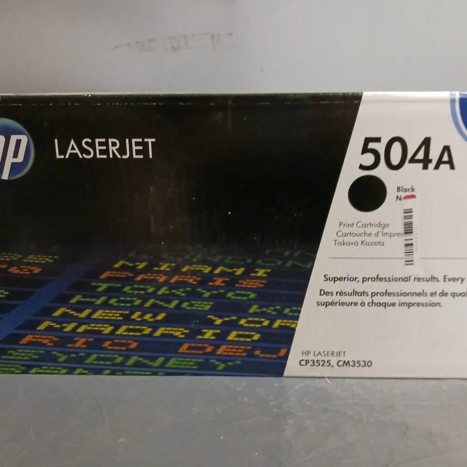 BOXED HP LASERJET 504A PRINT CARTRIDGE BLACK 