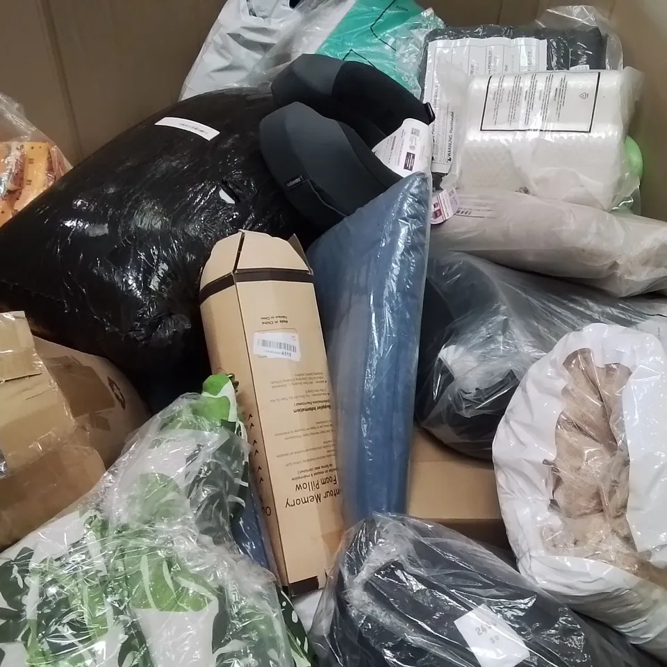 TWO LARGE BOXES OF ASSORTED BAGGED AND LOOSE SUPPORT PILLOWS ETC.
