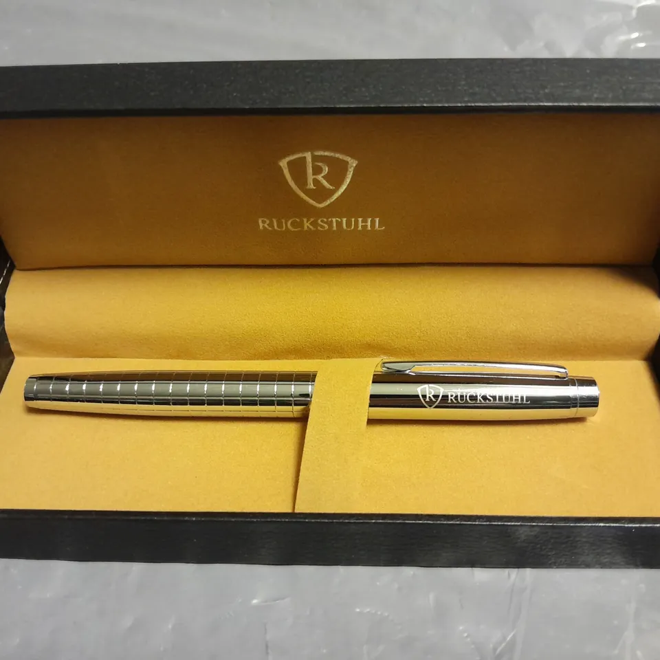RUCKSTUHL STAINLESS STEEL HAND ASSEMBELED LUXURY PEN IN GIFT BOX