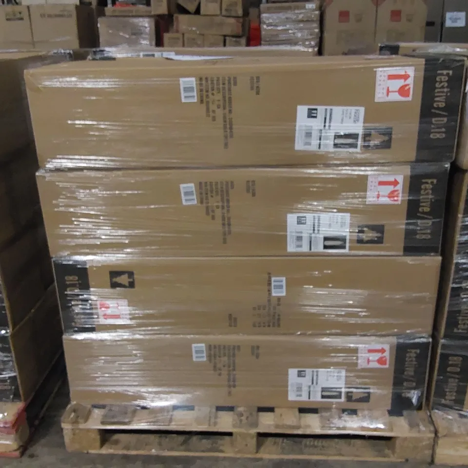 PALLET OF APPROXIMATELY 12 BOXES OF BRAND NEW 114CM GOLD TIPPED CHRISTMAS TREES