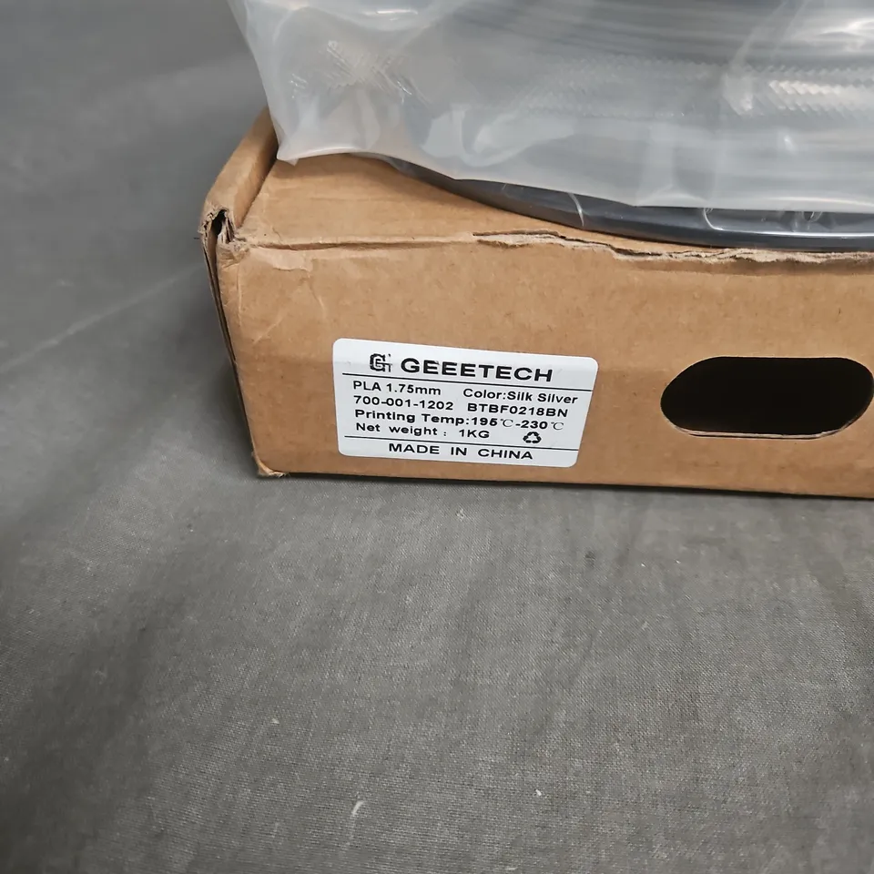 SEALED GEEETECH PLA 1.75MM SILK SILVER FILAMENT – 1KG SPOOL