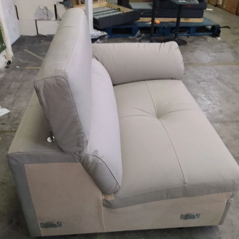 QUALITY DESIGNER LHF SOFA SECTION - IVORY LEATHER
