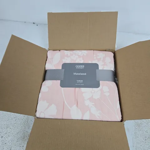 COZEE HOME REVERSIBLE FLORAL MATELASSE THROW