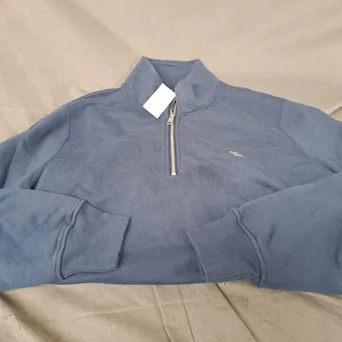ABERCROMBIE & FITCH NAVY SMALL QUARTER ZIP 