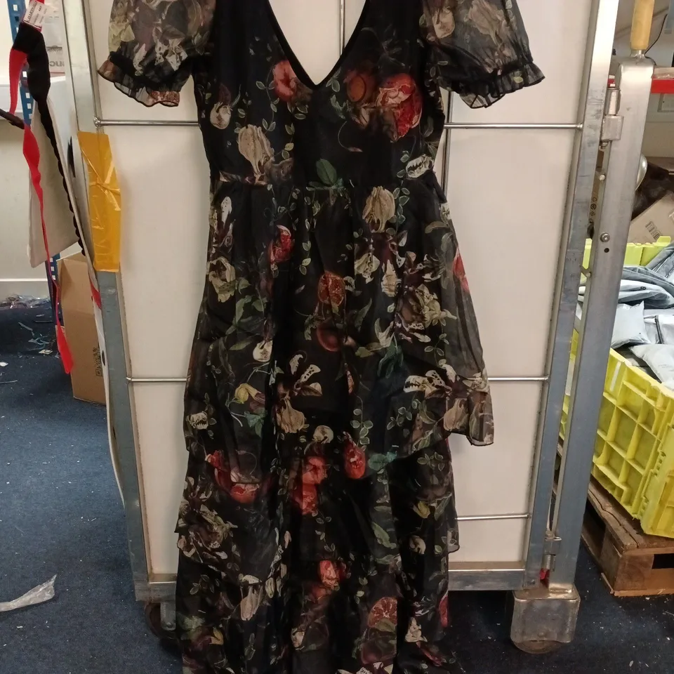 DISTURBIA ANARA FRUIT PRINT TIERED GOWN – WOMEN’S, UK 10