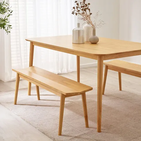 BOXED LYNTON SOLID WOOD LARGE DINING BENCH - OAK EFFECT (1 BOX)