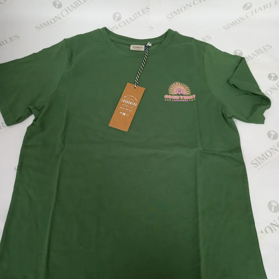 LAGOONERS GOOD VIBE KHAKI T-SHIRT - SIZE 12