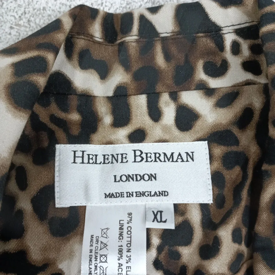 HELENE BERMAN LEOPARD PRINT WOOL-BLEND COAT – WOMEN’S XL