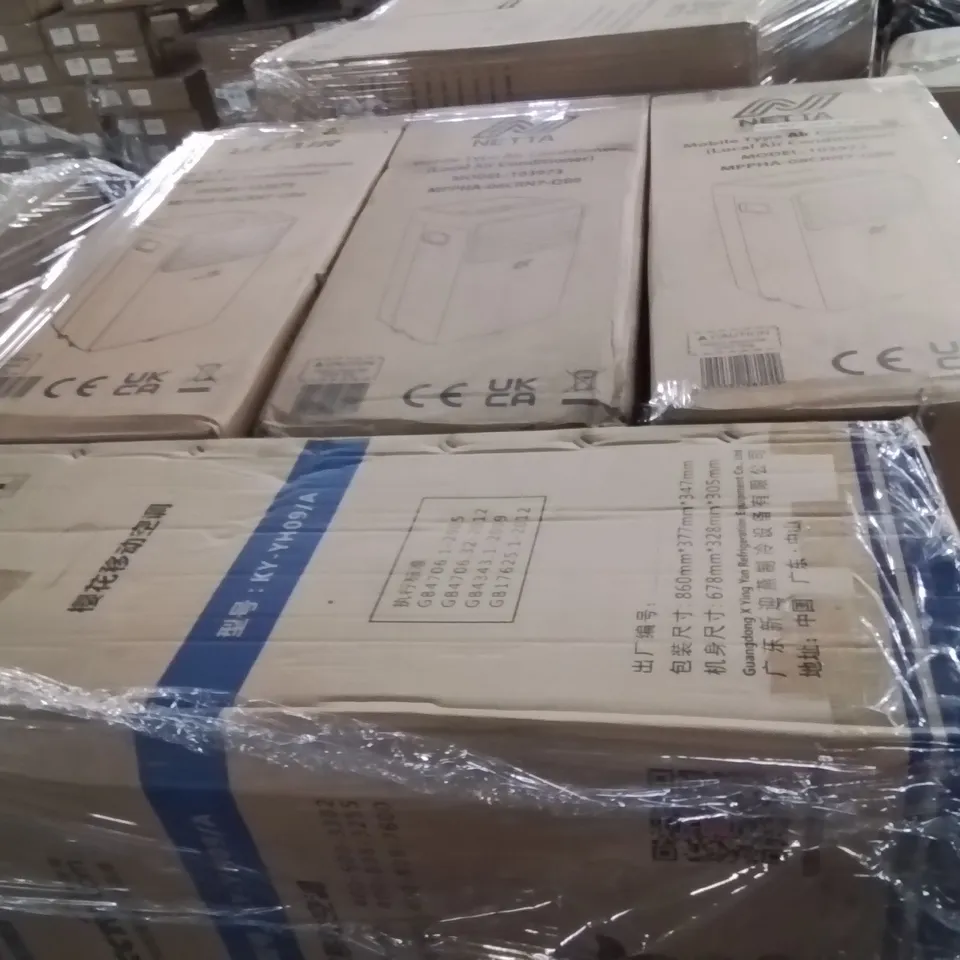 PALLET CONTAINING LARGE QUANTITY OF AIR CONDITIONING UNITS