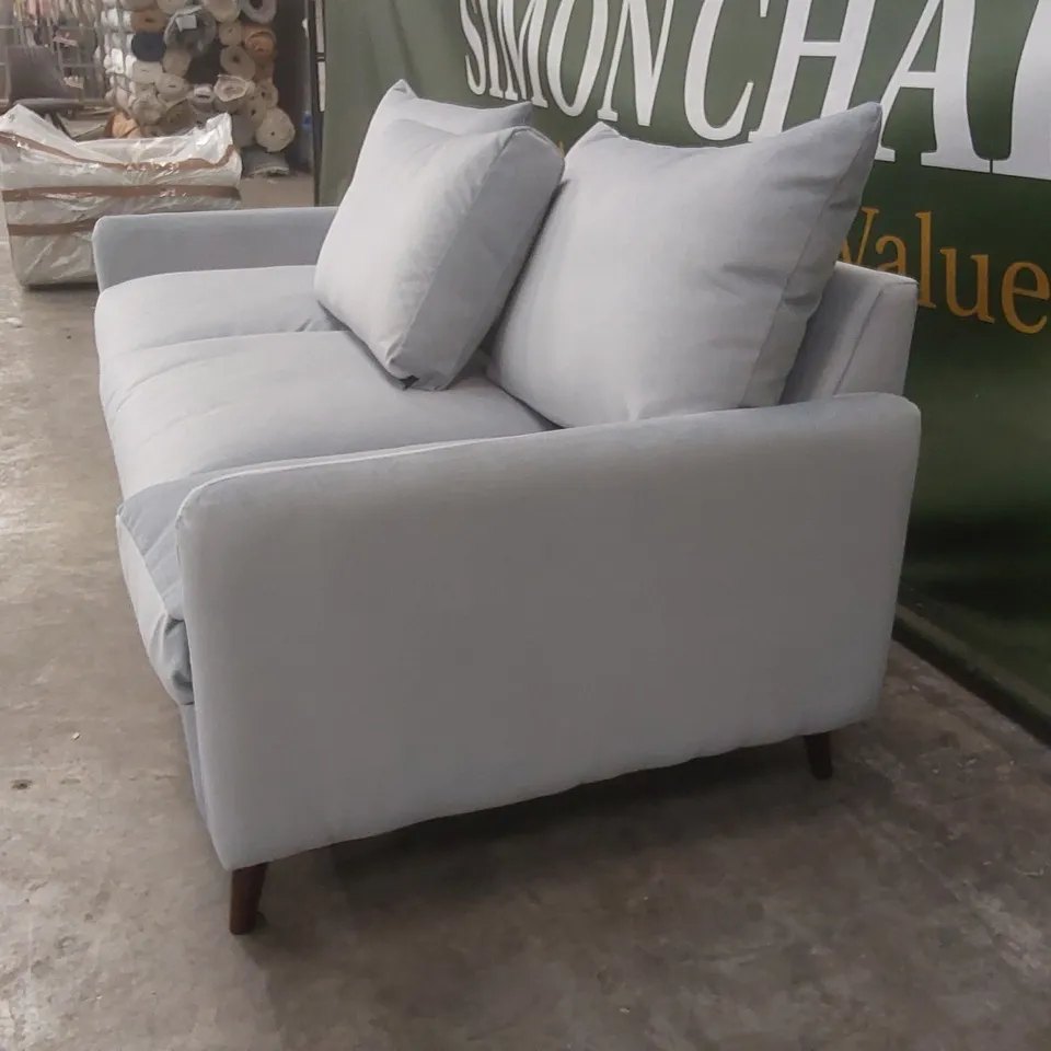 QUALITY DESIGNER 3 SEATER VELVET UPHOLSTERED SOFA - MISSMATCHED CUSHIONS