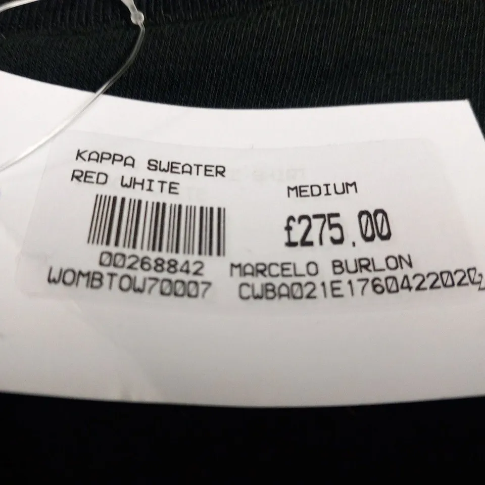 MARCELO BURLON KAPPA SWEATER SIZE MEDIUM