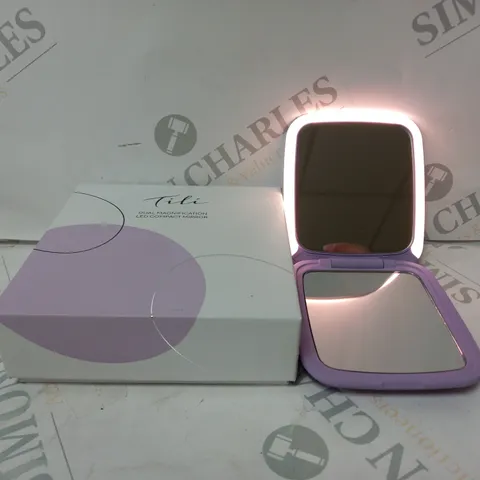 BOXED TILI LUXURY LED ADJUSTABLE MAGNIFICATION MIRROR PURPLE