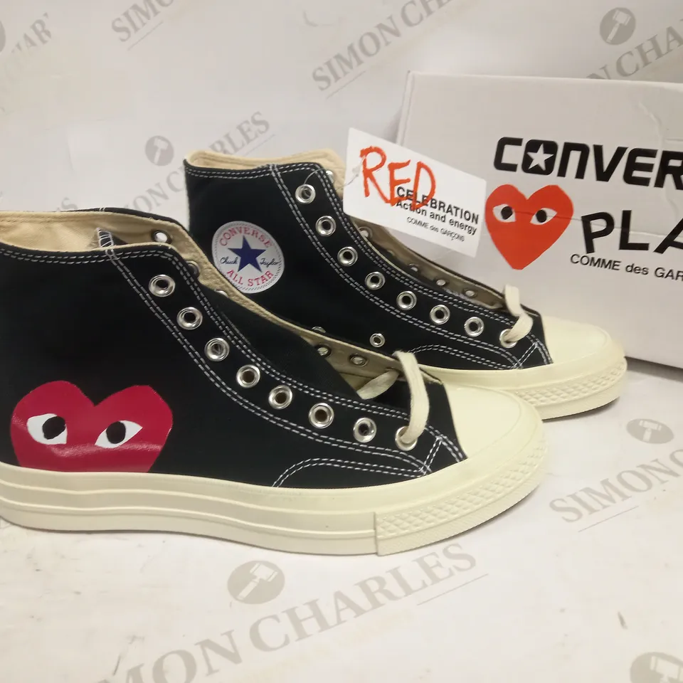 UK 7.5 CONVERSE ALLSTAR PLAY COMME DES GARCONS EDITION HI TOP CANVAS TRAINER